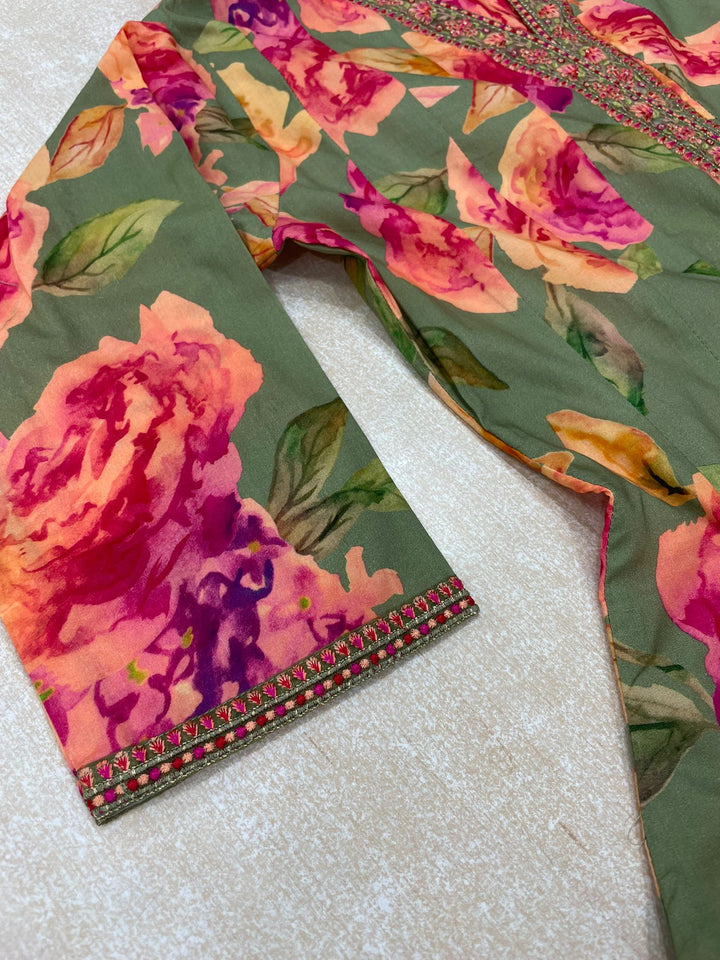 Zainab - 11063 - Cotton/Lawn A line Dress - 3 Pcs