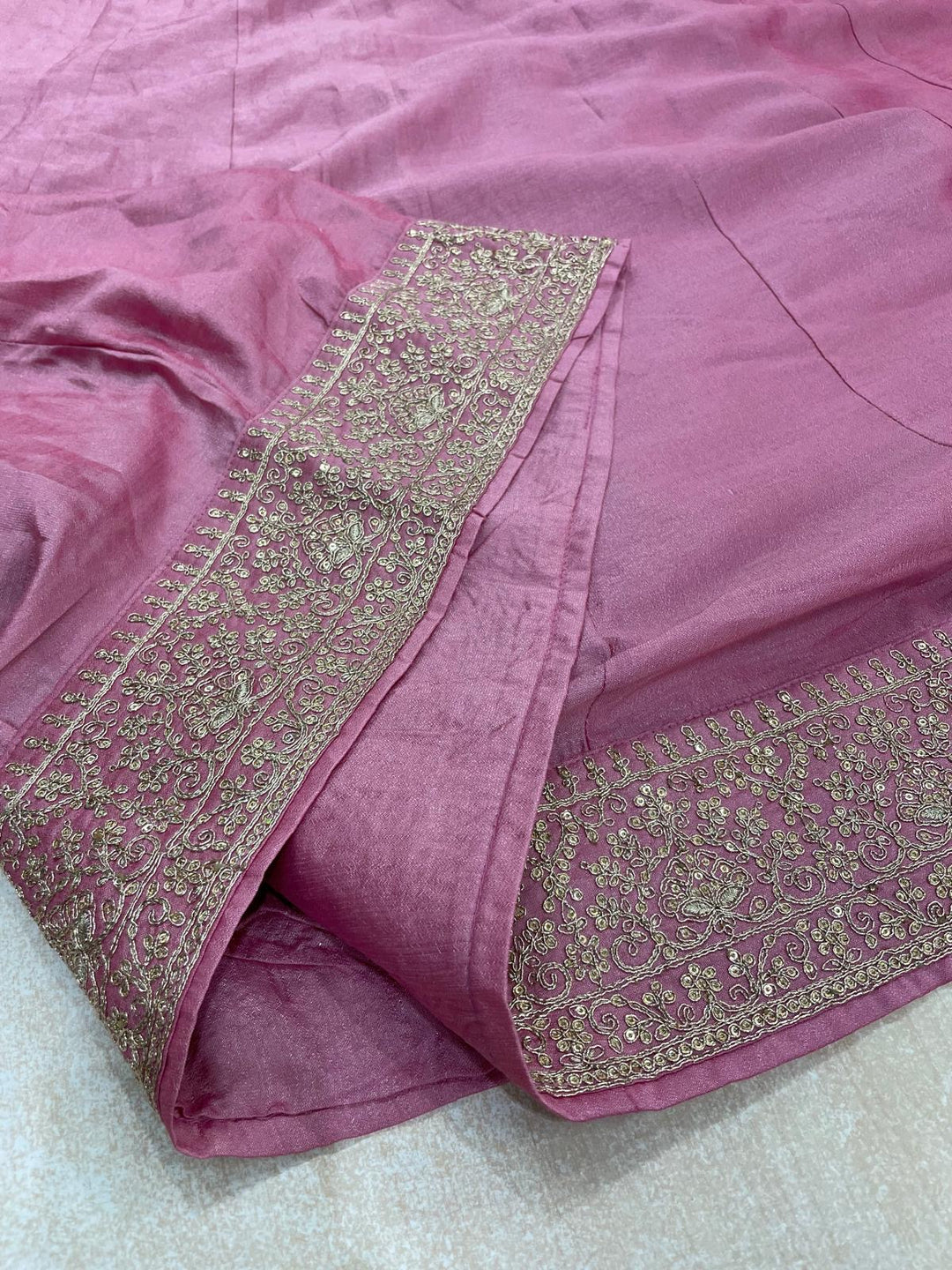 Marwah - Pink Embroidered Anarkali with Net Dupatta - 3 Pcs