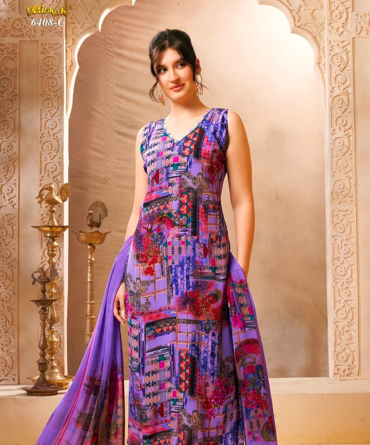 Vaishali 6408- Prints A,B , C & D   - Unstitched - Summer Crepe Unstitched Designer