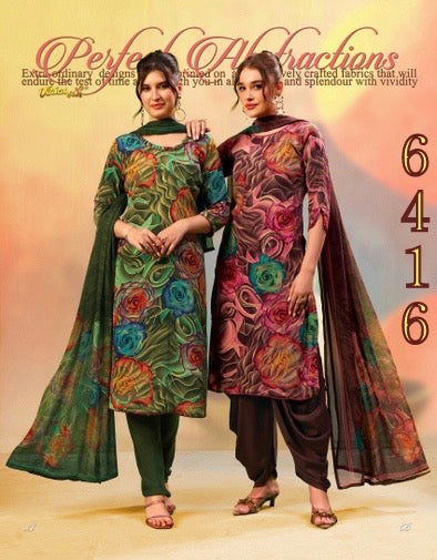 Vaishali 6416- Prints A,B , C & D   - Unstitched - Summer Crepe Unstitched Designer