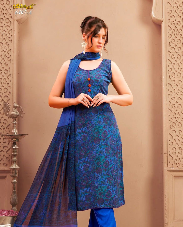 Vaishali 6407- Prints A,B , C & D   - Unstitched - Summer Crepe Unstitched Designer