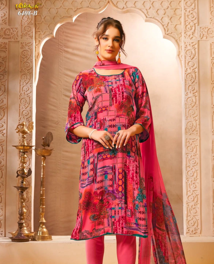 Vaishali 6408- Prints A,B , C & D   - Unstitched - Summer Crepe Unstitched Designer