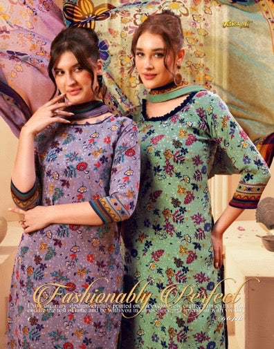 Vaishali 6410- Prints A,B , C & D   - Unstitched - Summer Crepe Unstitched Designer