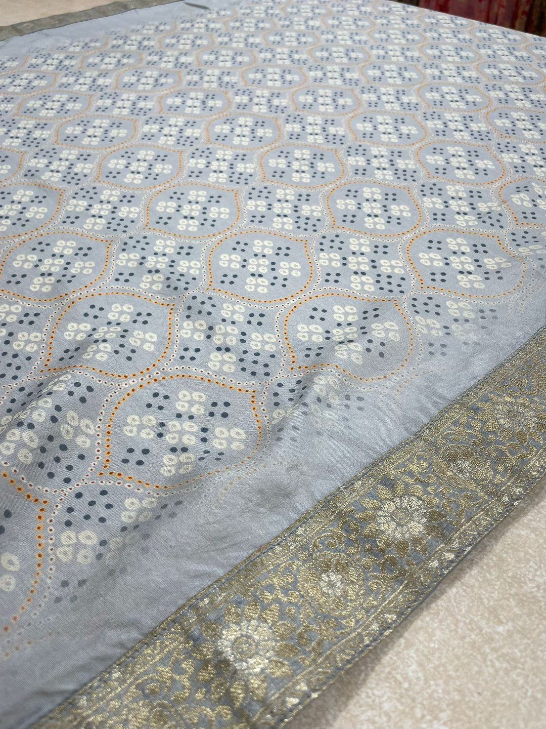 Aasma - Grey Bhagalpuri Silk Frock with Digital Print Dupatta - 2pcs