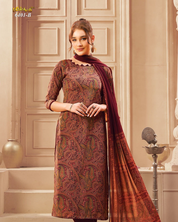 Vaishali 6401 - Prints A,B , C & D - Unstitched - Summer Crepe Unstitched Designer