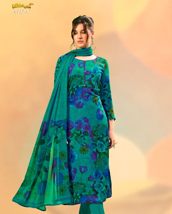 Vaishali 6412- Prints A,B , C & D   - Unstitched - Summer Crepe Unstitched Designer