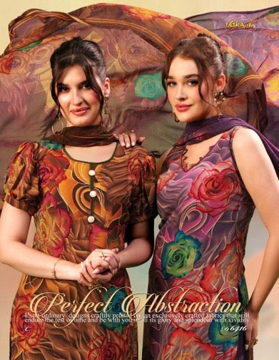 Vaishali 6416- Prints A,B , C & D   - Unstitched - Summer Crepe Unstitched Designer