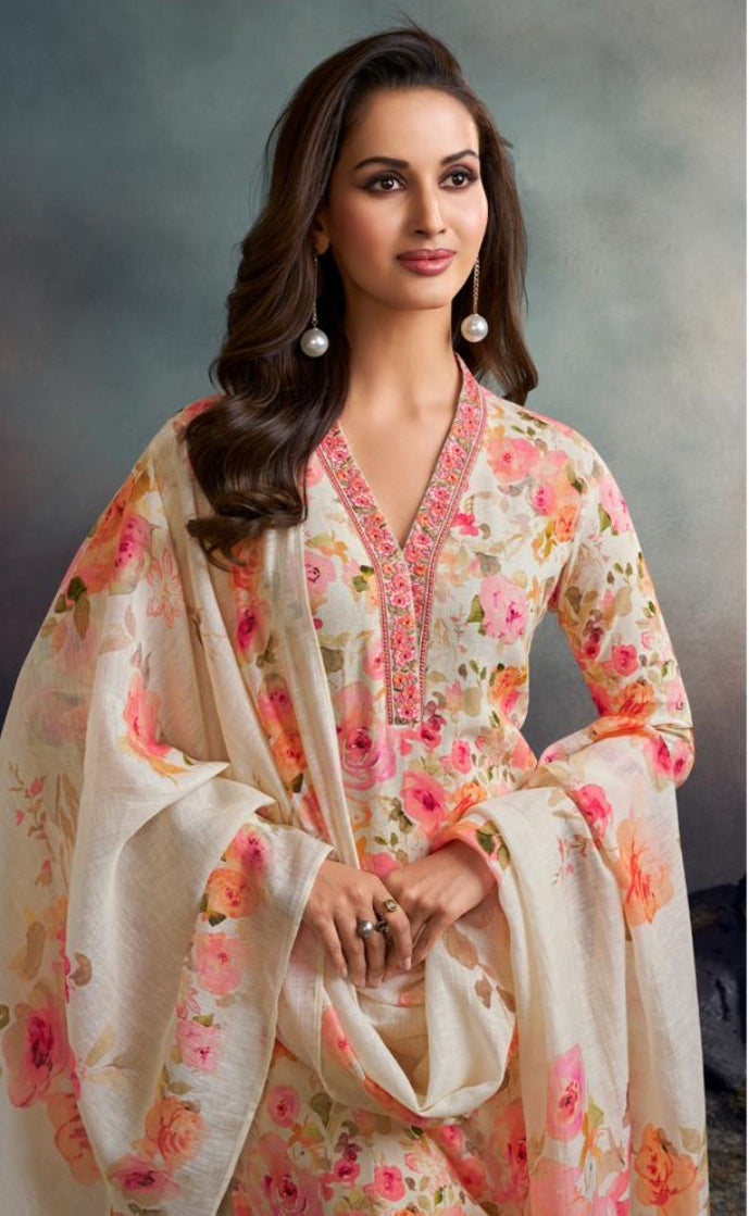 Amina - 11088 - Pure Silk Shalwar Kameez - 3 Pcs