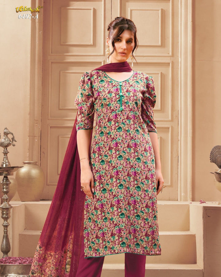 Vaishali 6402 - Prints A,B , C & D - Unstitched - Summer Crepe Unstitched Designer