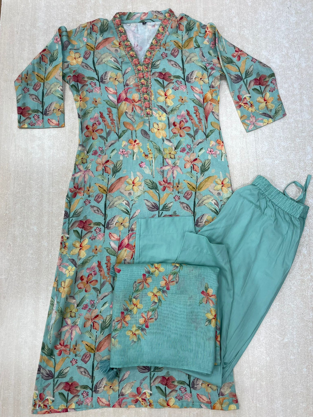 Amina - 11090 - Pure Silk Shalwar Kameez - 3 Pcs