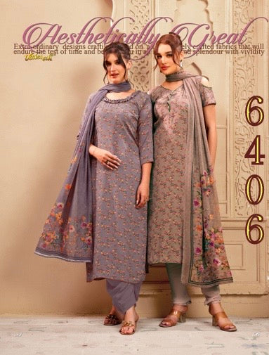 Vaishali 6406 - Prints A,B , C & D   - Unstitched - Summer Crepe Unstitched Designer