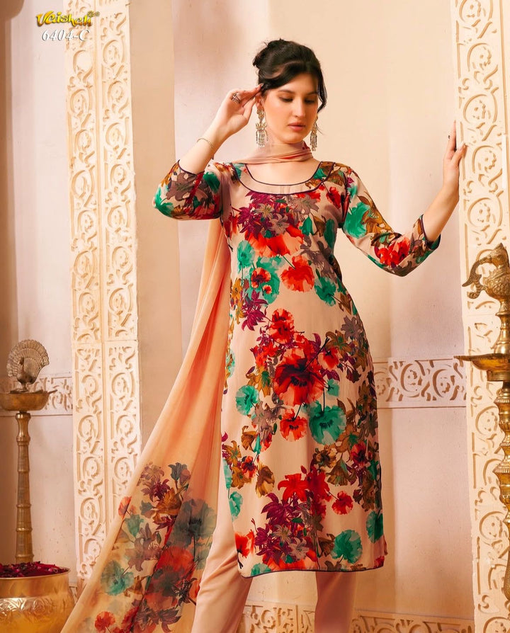 Vaishali 6404 - Prints A,B , C & D - Unstitched - Summer Crepe Unstitched Designer