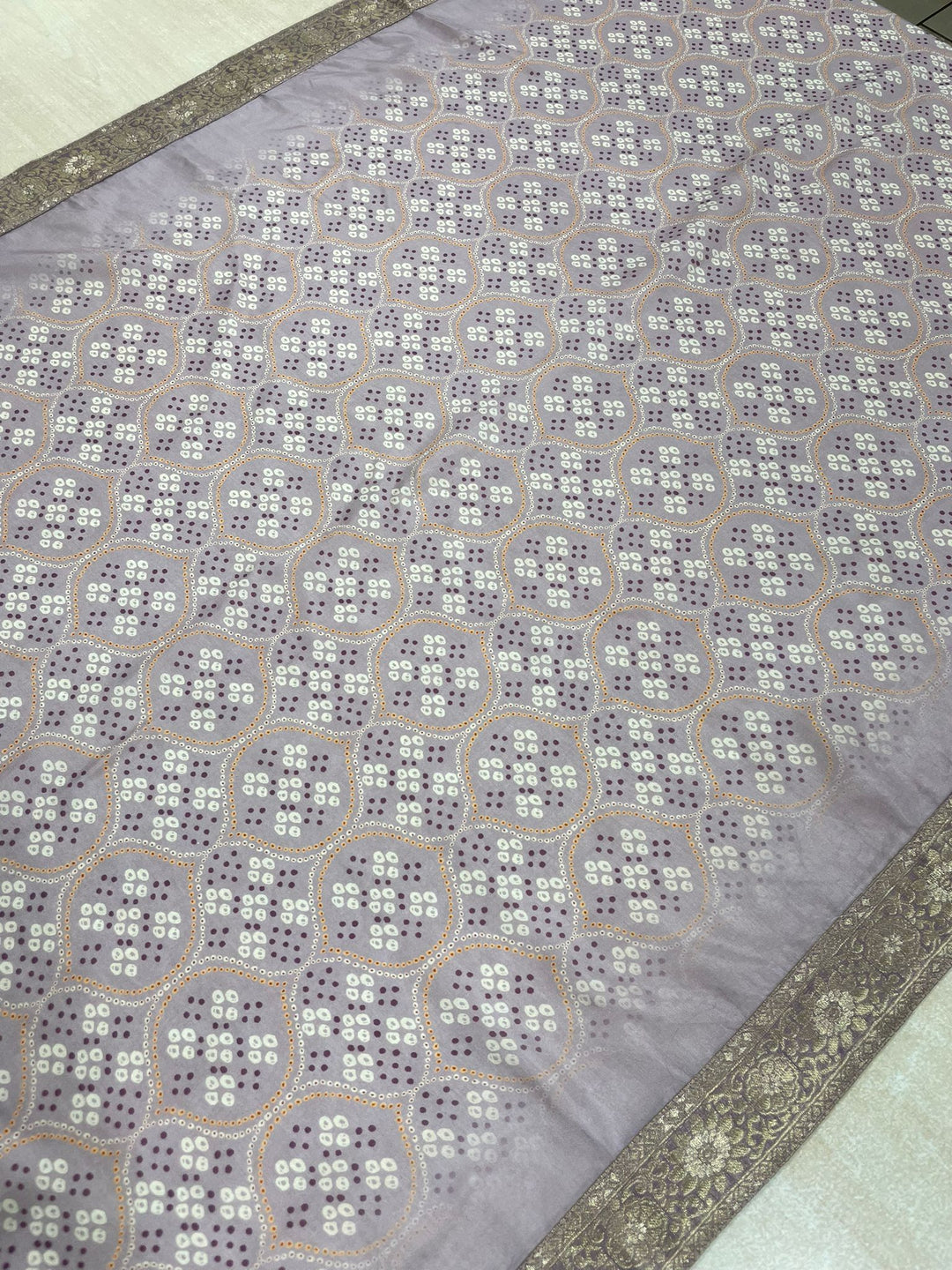 Aasma - Lavender Bhagalpuri Silk Frock with Digital Print Dupatta - 2pcs