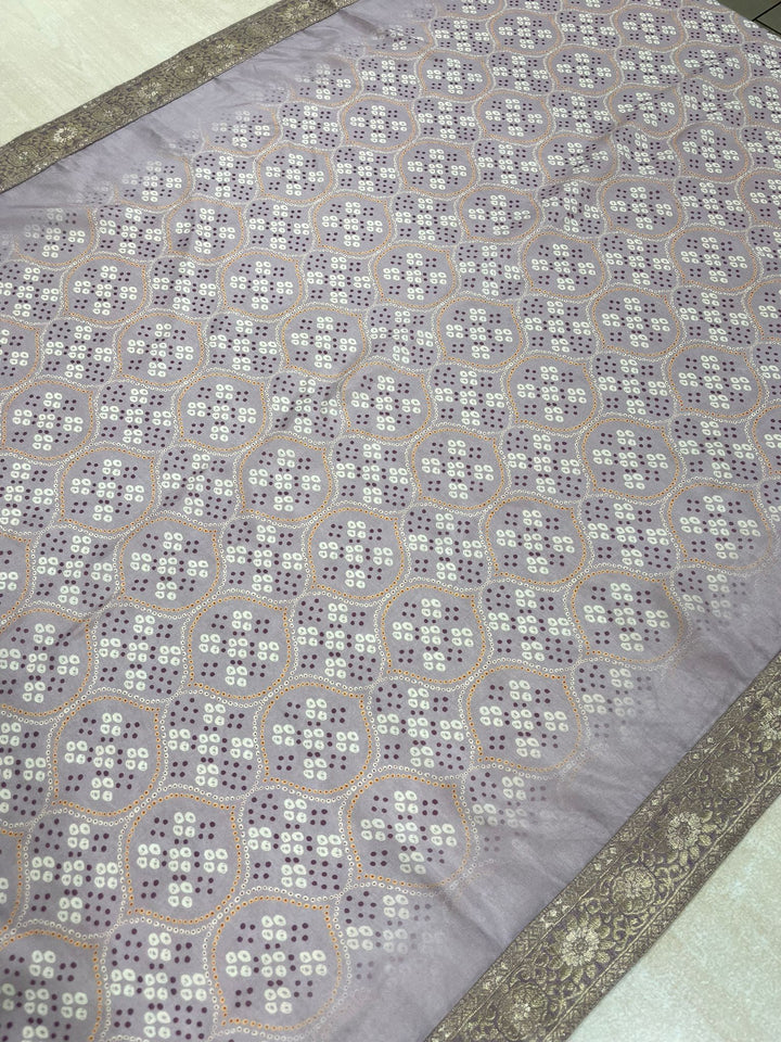 Aasma - Lavender Bhagalpuri Silk Frock with Digital Print Dupatta - 2pcs