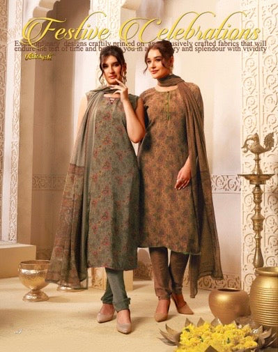 Vaishali 6409- Prints A,B , C & D   - Unstitched - Summer Crepe Unstitched Designer