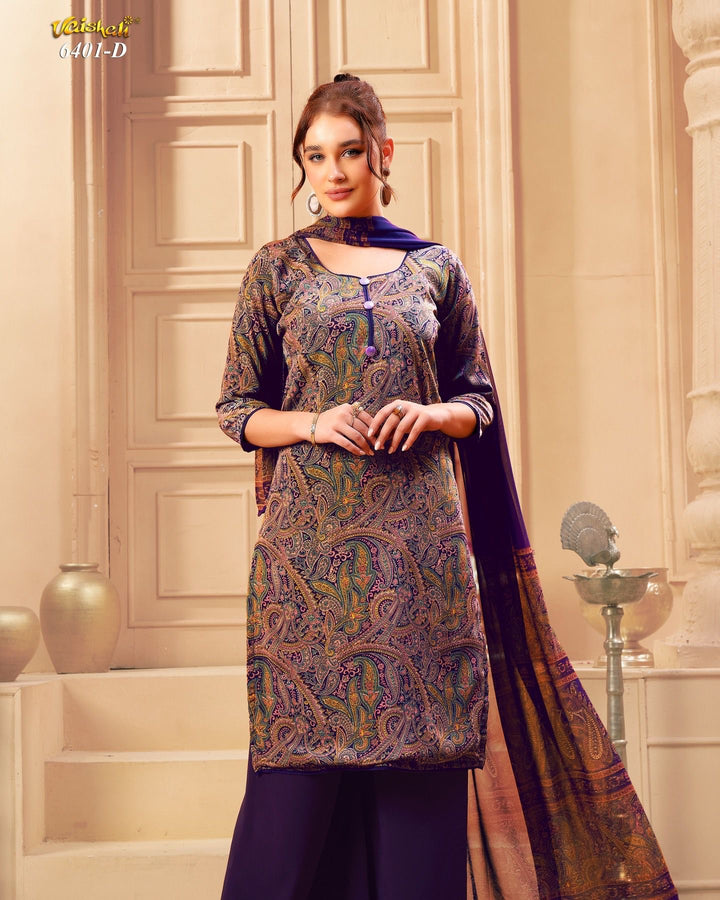 Vaishali 6401 - Prints A,B , C & D - Unstitched - Summer Crepe Unstitched Designer