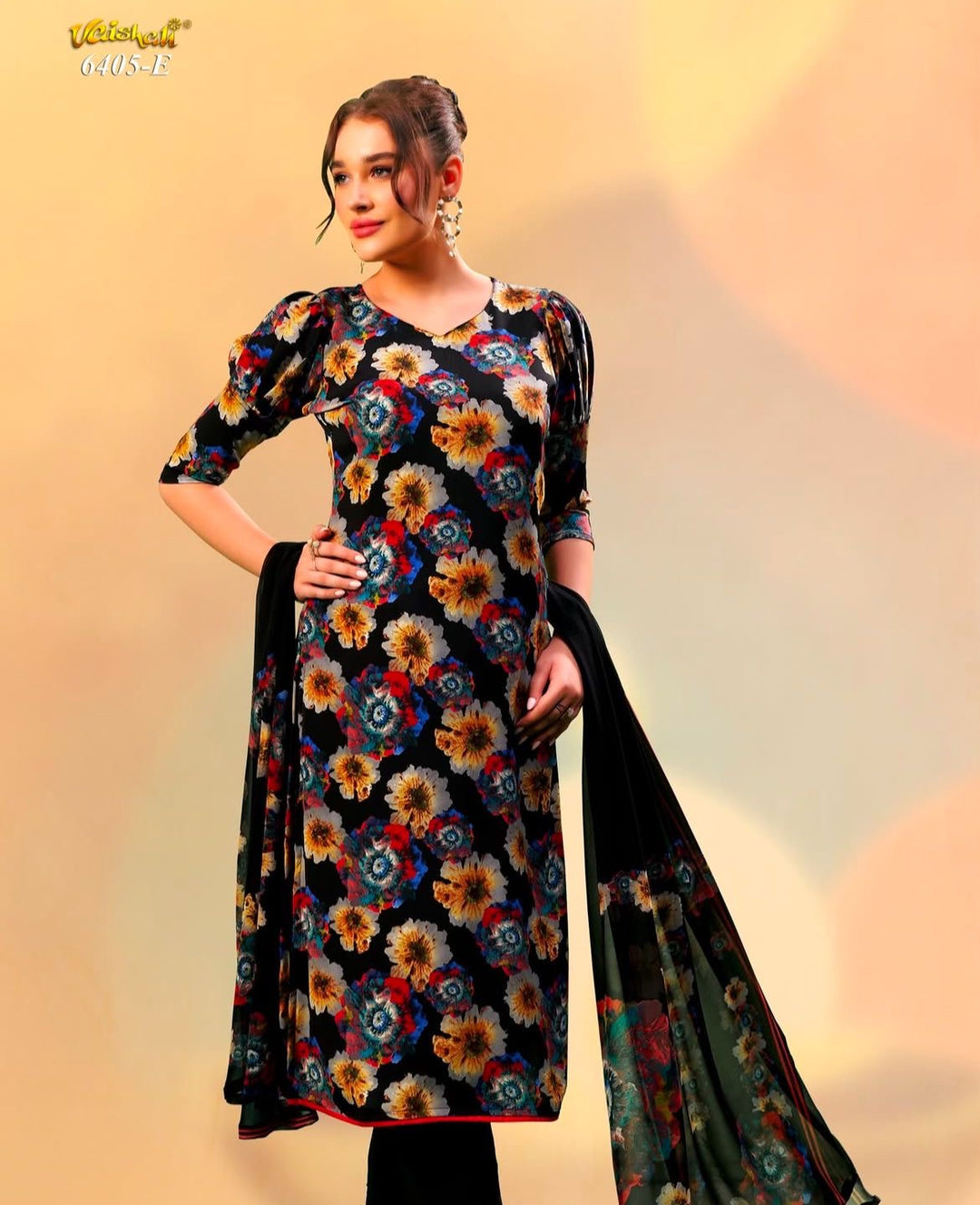 Vaishali 6405 - Prints A,B , C , D & E  - Unstitched - Summer Crepe Unstitched Designer