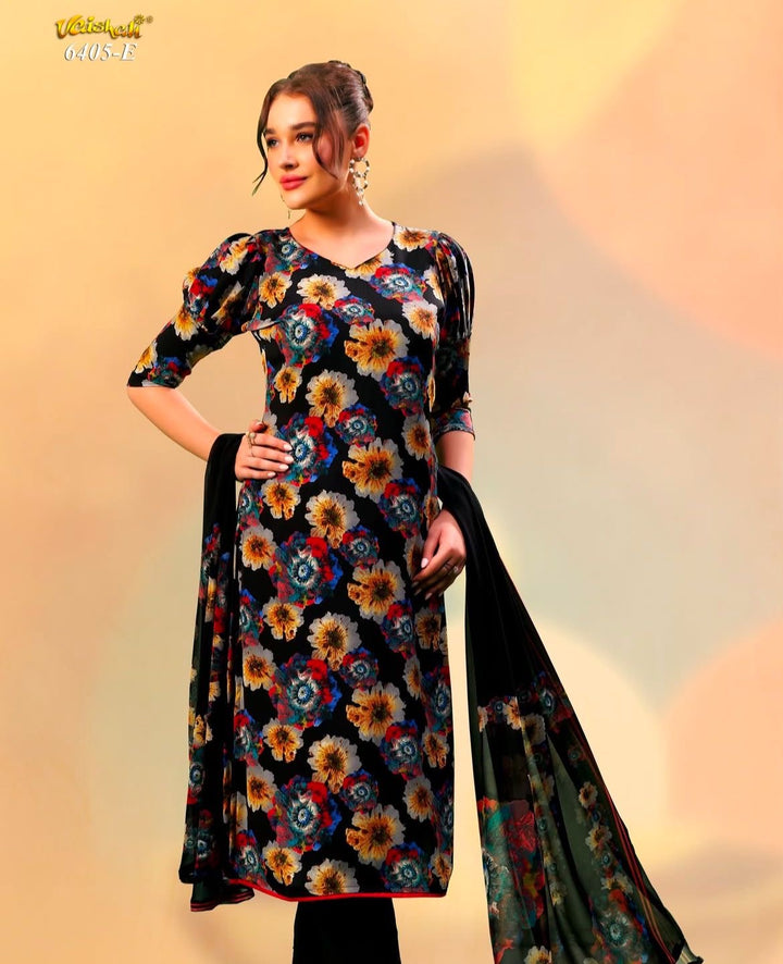 Vaishali 6405 - Prints A,B , C , D & E  - Unstitched - Summer Crepe Unstitched Designer