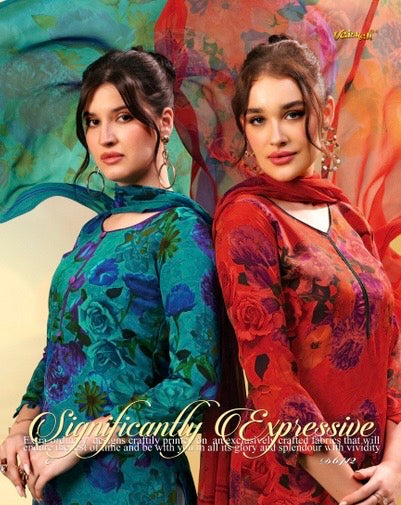 Vaishali 6412- Prints A,B , C & D   - Unstitched - Summer Crepe Unstitched Designer