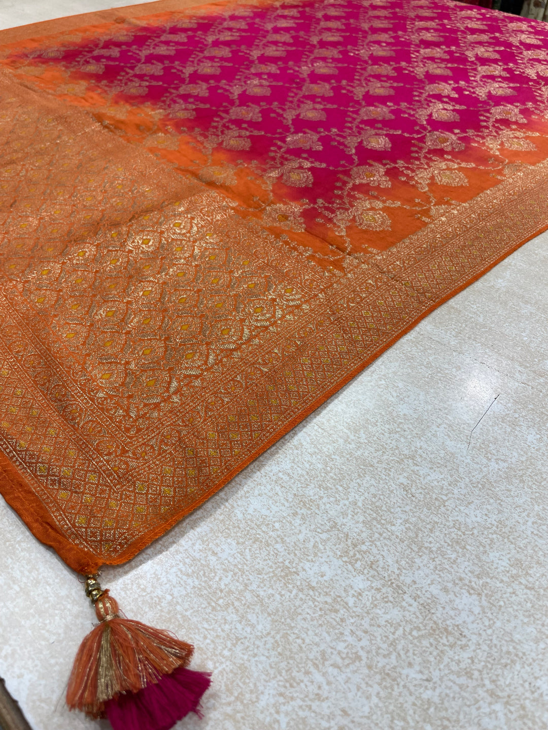 Aleeza – Orange Pure Silk Embroidered Set with Jacquard Dupatta - 3pcs