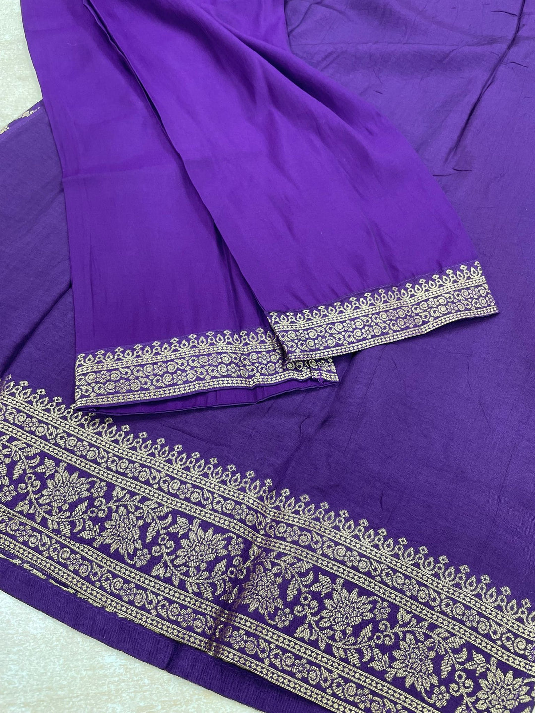 Aleena - Purple Pure Viscose Dola with Embroidery Work & Digital Print Scarf - 3 Pcs