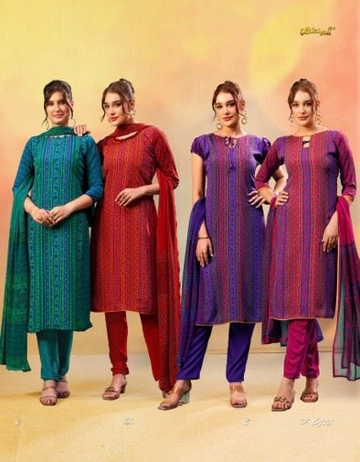 Vaishali 6415- Prints A,B , C , D , E & F   - Unstitched - Summer Crepe Unstitched Designer