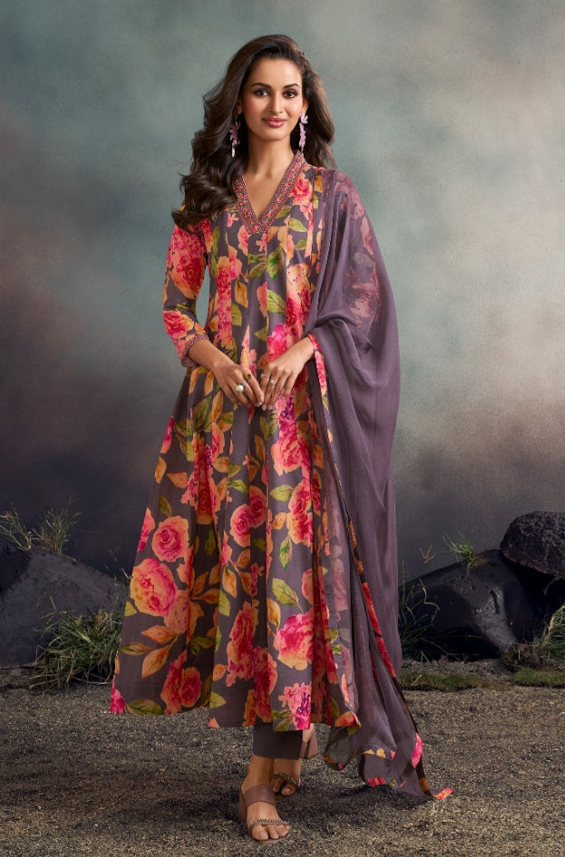 Zainab - 11062 - Cotton/Lawn A line Dress - 3 Pcs