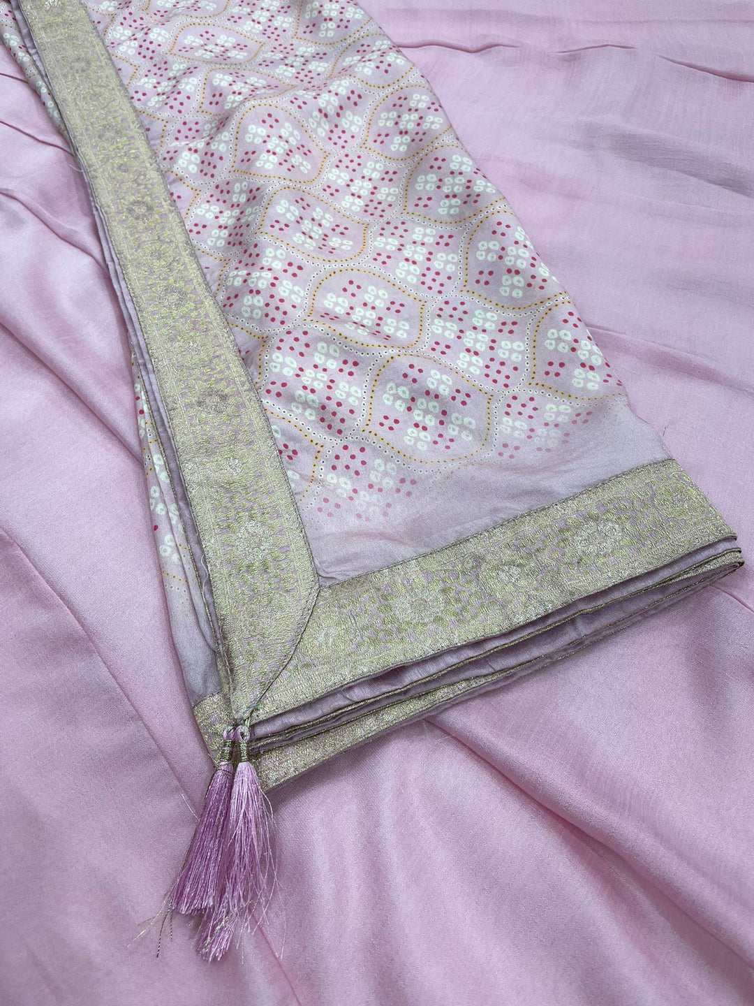 Aasma - Pink Bhagalpuri Silk Frock with Digital Print Dupatta - 2pcs