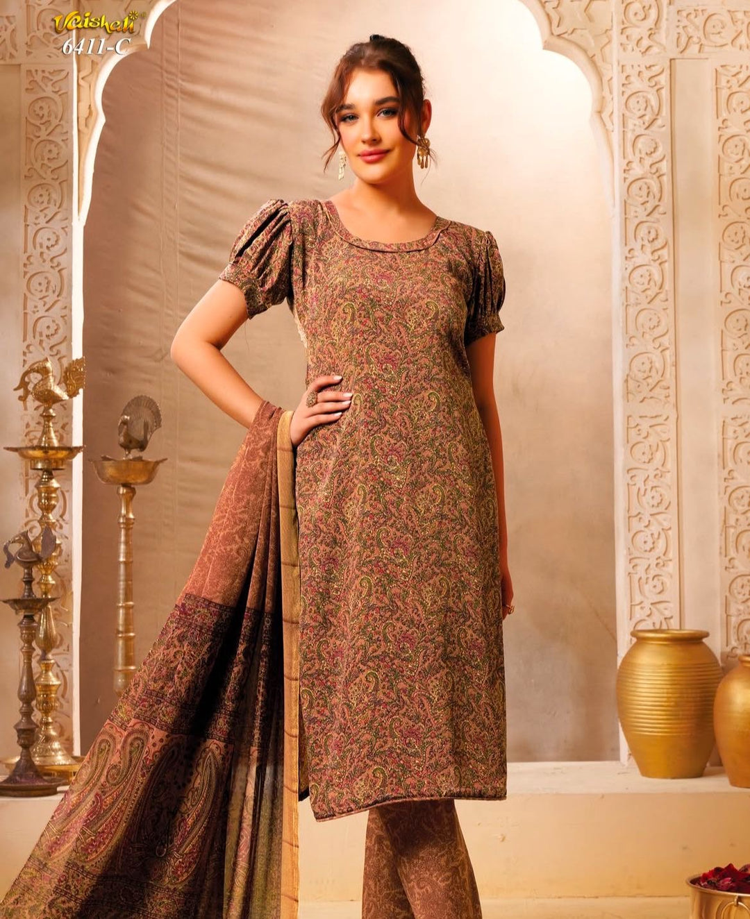 Vaishali 6411- Prints A,B , C & D   - Unstitched - Summer Crepe Unstitched Designer