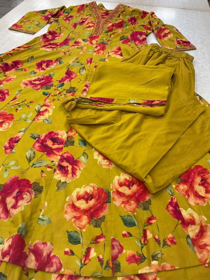 Zainab - 11066 - Cotton/Lawn A line Dress - 3 Pcs