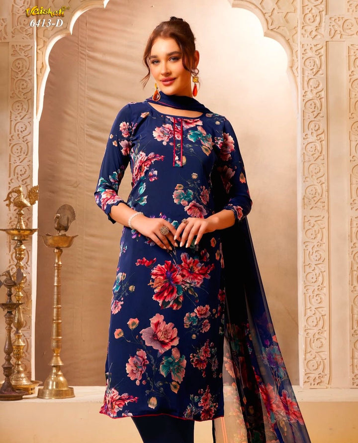 Vaishali 6413- Prints A,B , C & D   - Unstitched - Summer Crepe Unstitched Designer