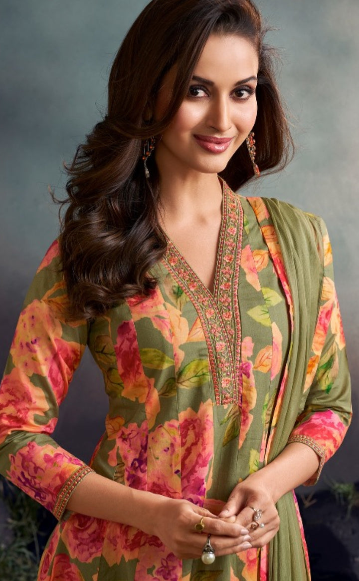 Zainab - 11063 - Cotton/Lawn A line Dress - 3 Pcs