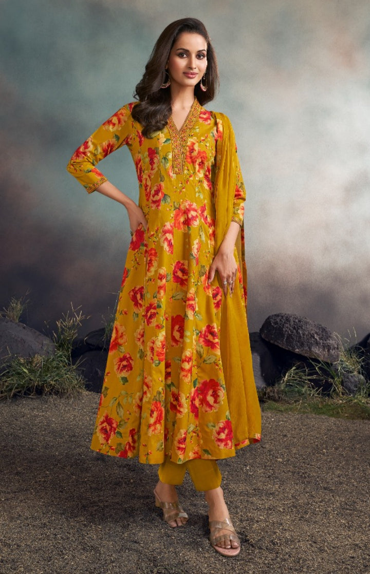 Zainab - 11066 - Cotton/Lawn A line Dress - 3 Pcs