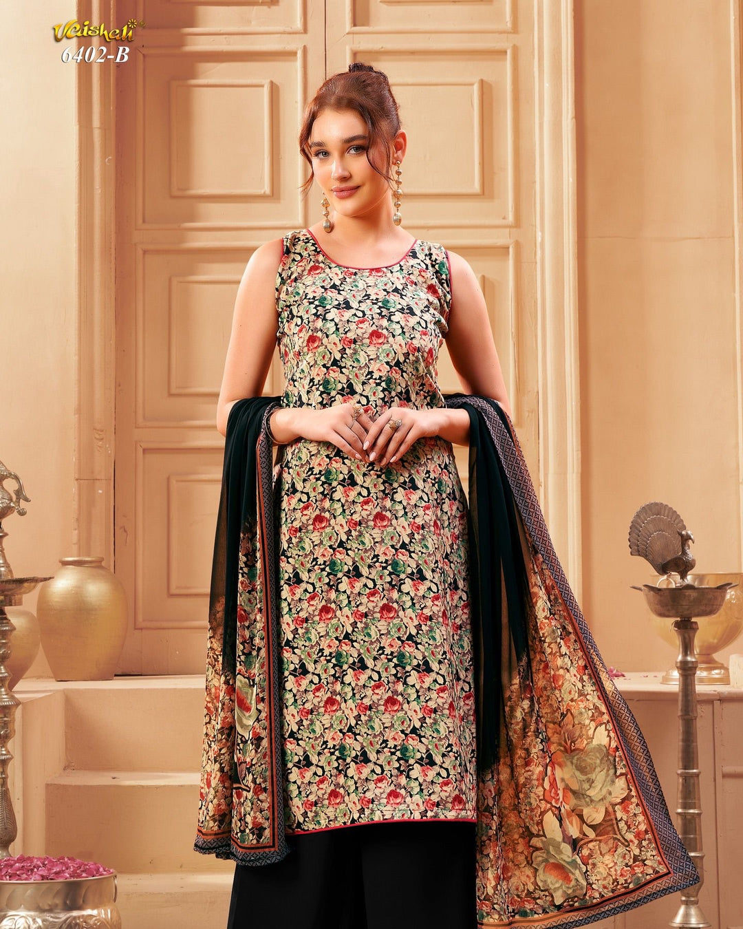 Vaishali 6402 - Prints A,B , C & D - Unstitched - Summer Crepe Unstitched Designer