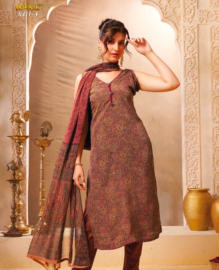 Vaishali 6411- Prints A,B , C & D   - Unstitched - Summer Crepe Unstitched Designer