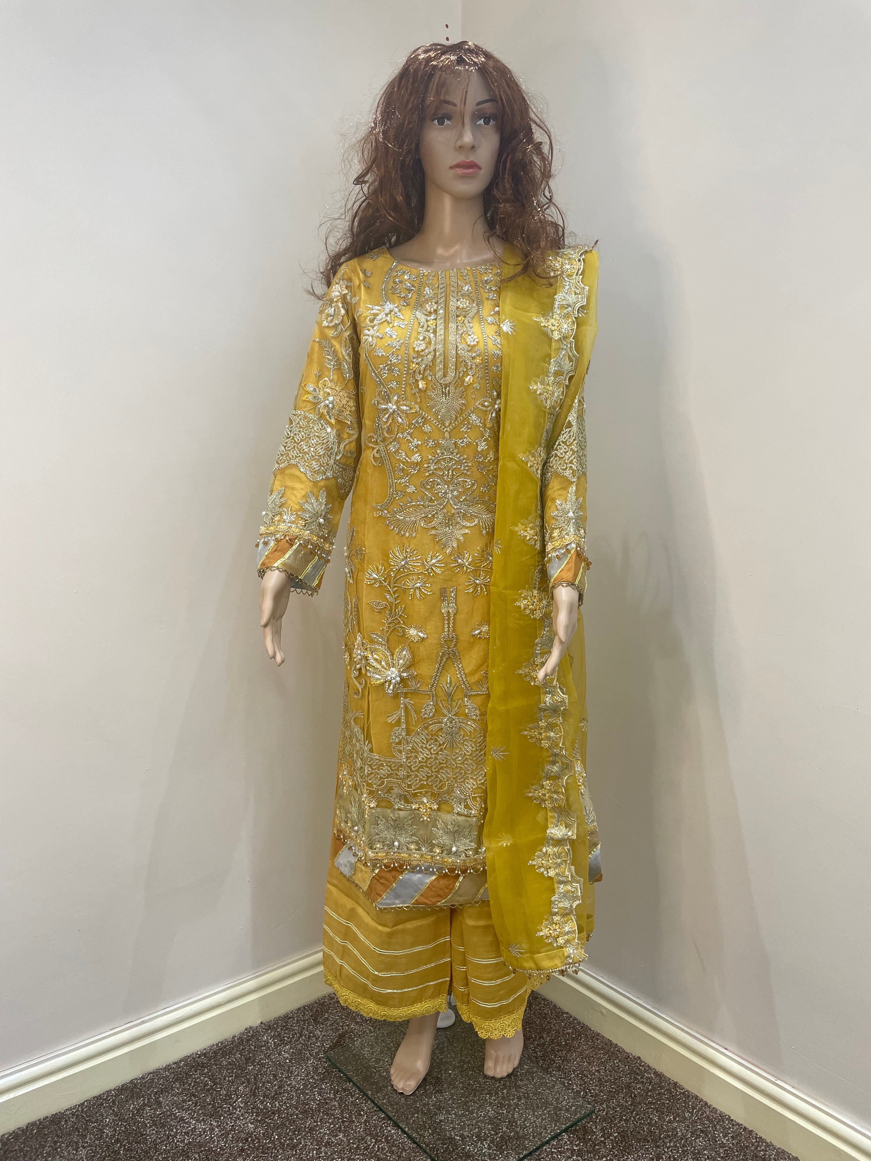 Yellow Chiffon - Embroidered Shalwar Kameez