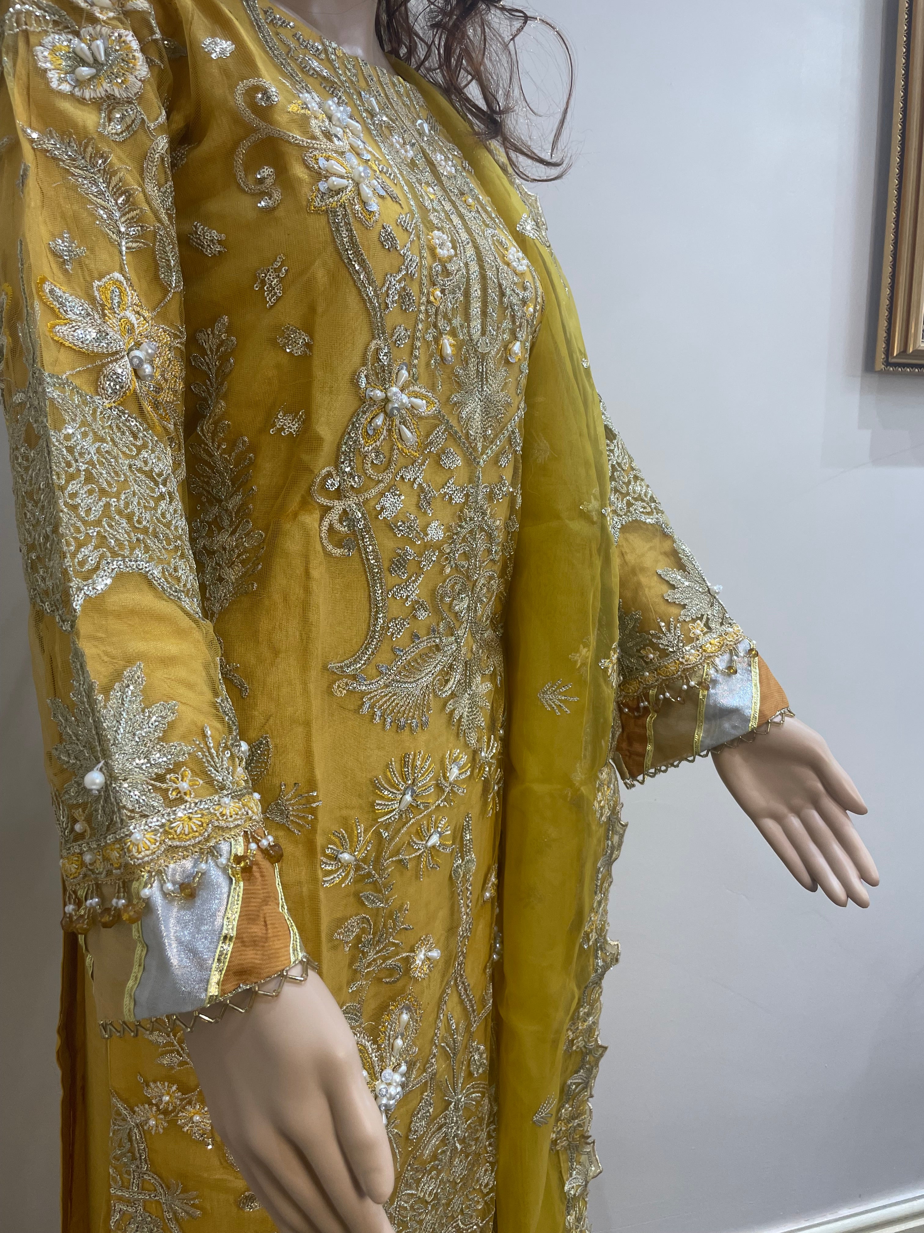 Yellow Chiffon - Embroidered Shalwar Kameez