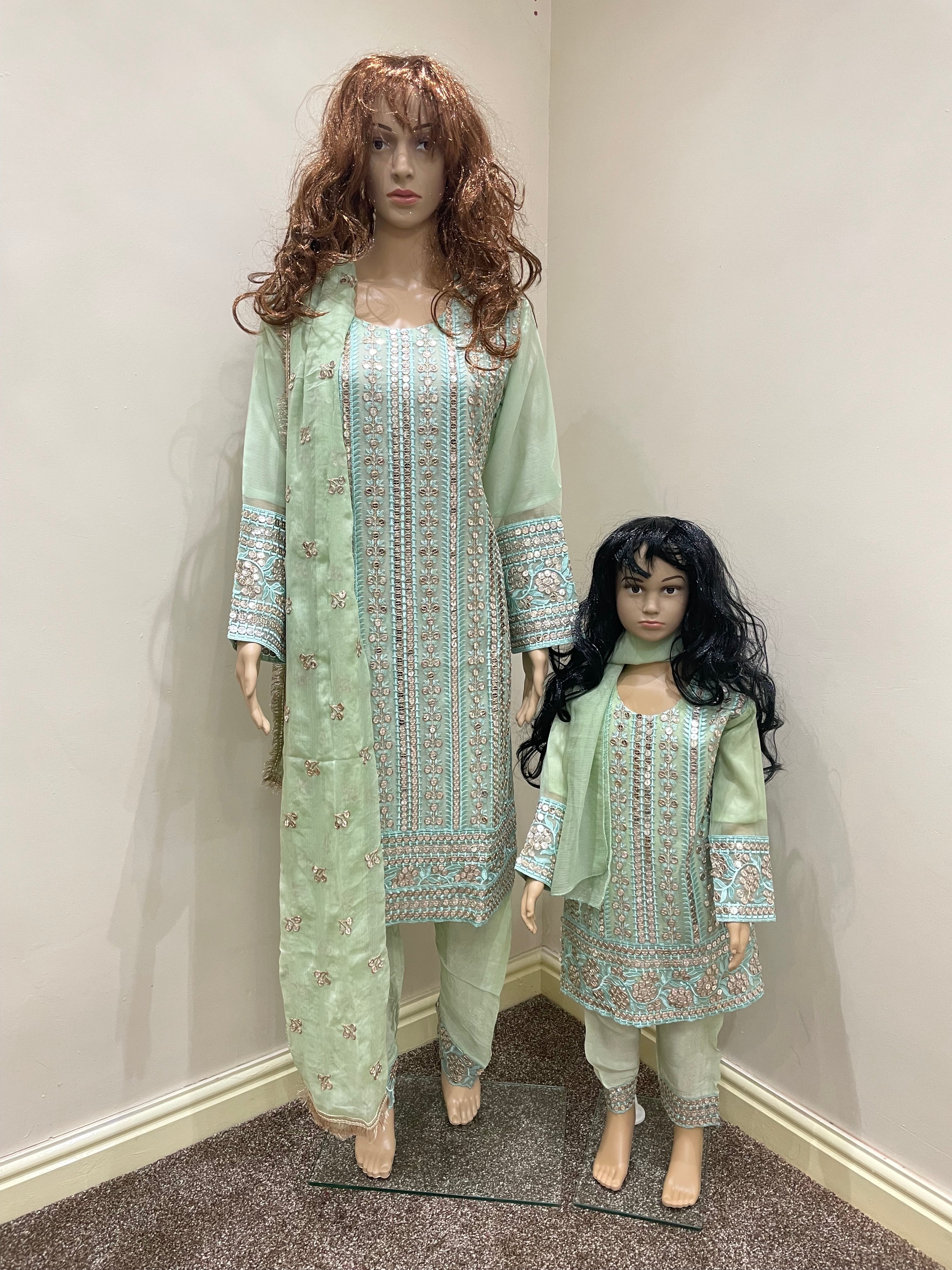 Mint Green Sequence - Mother and Daughter
