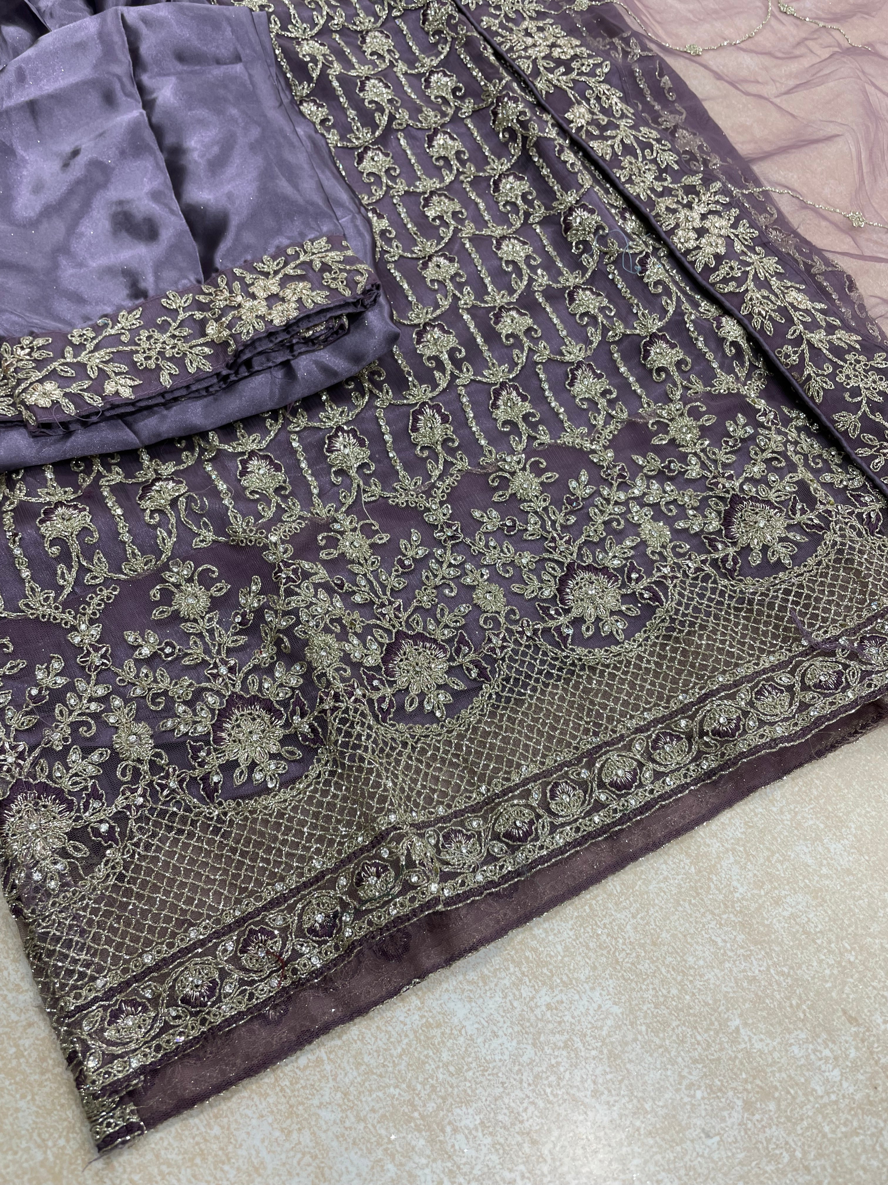 Lavender Full Embroidered Shalwar Kameez