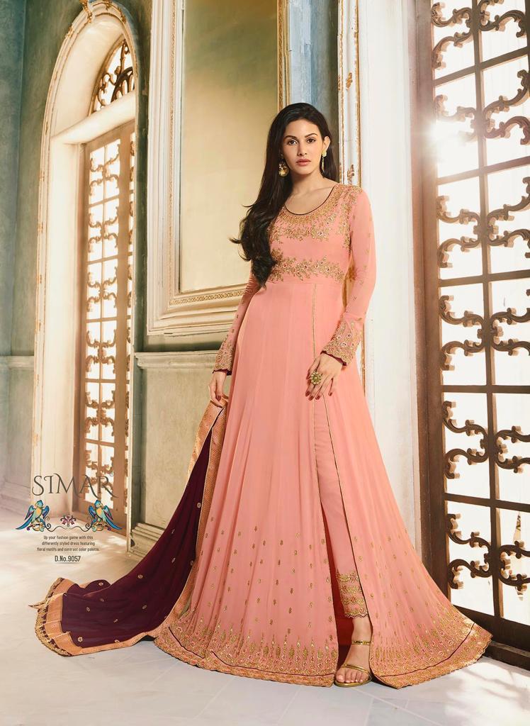 Simar Glossy Frock - 9057 - Pink